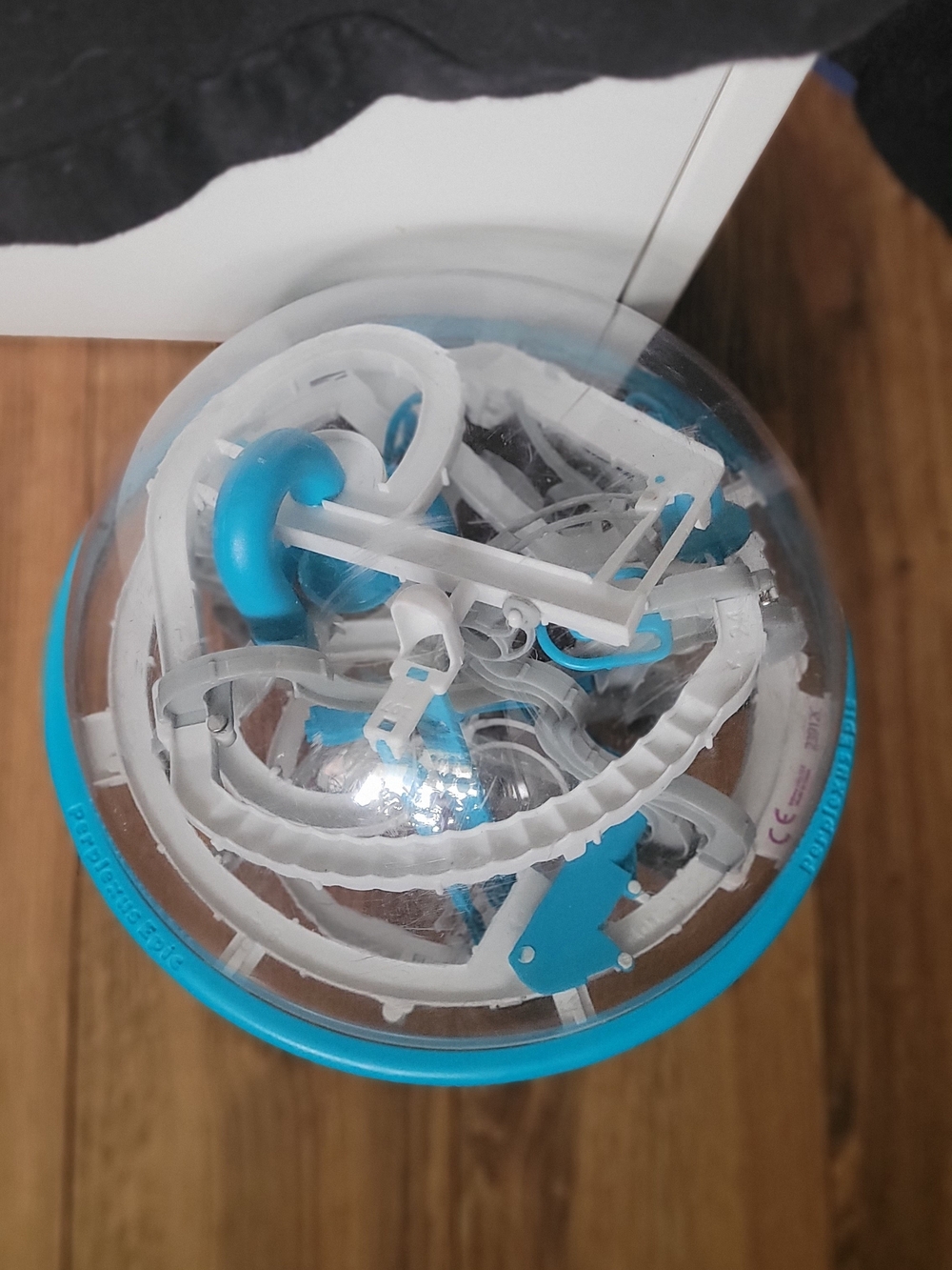 3D Labyrinth Puzzle Sphere in White & Turquoise